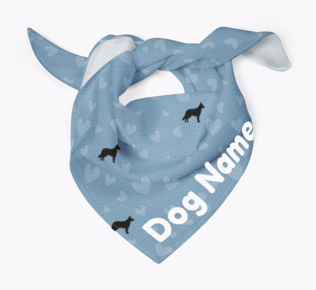 Dog Bandana with Silhouettes & Hearts for {dogsName}